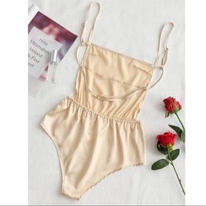Tops - Champagne satin bodysuit Tops - Champagne satin bodysuit